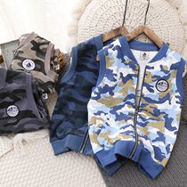 Childrens vest spring and autumn thin cotton camouflage waistcoat boy wearing vest