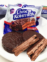 Russian imported cookies Chocolate condensed milk sandwich sandwich cookies hazelnut peanut cookies 500g Breakfast