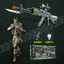 Genuine authorization across the line of fire CF childrens electric toys gun gun light gun AK47 rifle set little boy baby