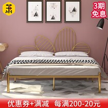 Nordic modern simple princess Wrought iron bed Iron frame Steel frame Double single Adult child 1 2 1 5 1 8 meters