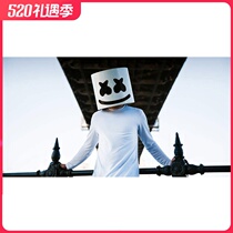 Marshmallow headgear Marshmello electric syllable around a hundred DJ Luminous Mask Bar trampoline atmosphere props