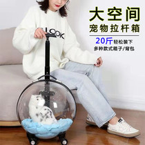 Cat bag trolley case cat backpack go out portable transparent dog pet hand luggage large capacity summer space capsule