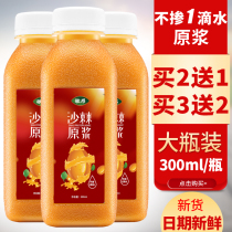  Large bottle 300ml) Sea buckthorn puree Inner Mongolia official flagship store Juice 100 contains fruit oil extract without sugar