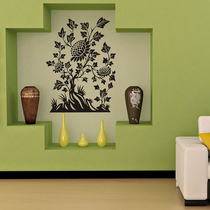 Water moon mirror flower sunflower wall sticker Mural sticker Wall sticker Chinese Feng Shui entrance screen landscape wall painting decoration