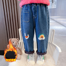 Girls plus jeans fall and winter 2022 new baby in one - body wear winter childrens clothing pants