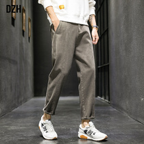 Mens pants casual pants men Korean version of the trend Joker mens pants Spring and Autumn new pants mens straight loose ankle-length pants