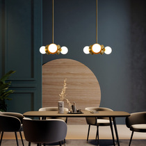 Nordic three personality creative restaurant chandelier All copper glass lampshade Modern lamp Simple bar lamp (QC)