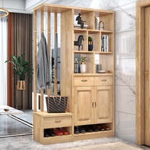 Solid wood partition cabinet porch shoe cabinet home double-sided living room wine cabinet against the wall solid wood entrance hall cabinet screen into the home