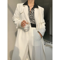 ACUP spring casual loose harbor style coat womens 2021 new long knee high sense strap womens windbreaker