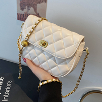 French ConeKoery genuine leather fashion rhombus chain pack woman 2022 new wave ocean gas single shoulder winter diagonal satchel