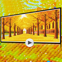 Gold full floor 5D Crystal Diamond painting full drill point sticking diamond cross stitch kit living room simple modern fresh scenery