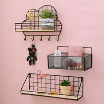 Punch-free wall shelf wall partition decoration dormitory artifact bedside wall hanging basket wall finishing storage rack