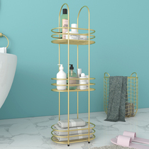 Multi-layer storage shelf Floor-to-ceiling bathroom bathhouse metal shelf Simple bathroom shelf Next to wrought iron sofa