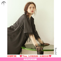 RooMance Ru Man Division light extravagant and heavy recommended ostrich fur emulated silk lacing embroidered long sleeping robe and gown