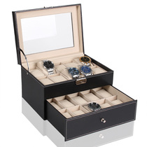 High-grade leather double watch box glasses display box Watch storage box jewelry box gift box fashion creative