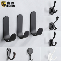 Eagle shield black non-perforated adhesive hook strong adhesive door rear clothes hook cabinet toilet storage hook load-bearing wall wall hanging