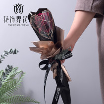 Tanabata diamond heart single packaging bag rose wrapping paper single bag single bouquet packaging material Valentines Day