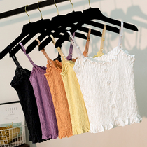 Summer purple ice silk knit sweater with slim body cool and breathable sexy short sling small vest female base thin