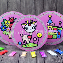 Round EVA snowflake painting childrens handmade ultra-light clay pearl mud snowflake mud painting color mud magic color drawing board