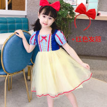 Next win snow princess dress girl dress 2021 summer new fashion foreign style children net gauze puffy dress