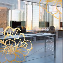 Water Moon Mirror window flower window glass door sticker ins Nordic kitchen balcony decoration window push-pull door sticker