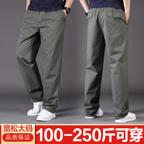  Gan Feiying mens thin plus size casual pants pure cotton overalls loose plus fat plus trousers Eight Wuqi mens pants