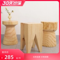 Nordic Solid Wood Short Stool Designer Square Bench Creative Side A Few Folk Hotels Casual Stool Modern Net Red Sofa Corner a few