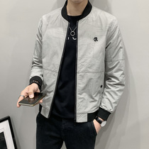 Baseball collar jacket men 2021 Autumn New Wild slim top men Korean fashion trend handsome coat men