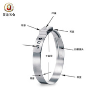 Stainless steel 304 single ear large non-pole clamp trachea water pipe tubing hoop auto parts tube clamp hoop hoop