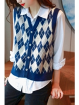 Machia 2021 new female autumn and winter sleeveless retro liger 100 lap sweaters outgill wool knit cardiovert