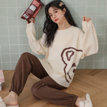 Antarctic pajamas female spring and autumn pure cotton long sleeves 2023 new casual home clothing autumn suit can be worn outside