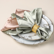 Dream lovers dining towel mouth cloth ring buckle Nordic Fold Flowers Hotel Restaurant Upscale Light Lavish Cup Cloth Not to be Custom Made