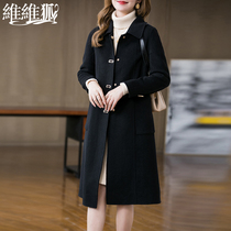 Vvix Fox wool double-sided woolen coat womens cashmere woolen coat age slimming 2021 new high-end
