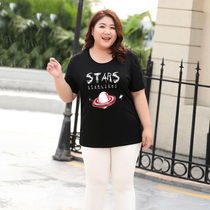 Big Code Womens Dress Short Sleeve Pure Cotton T Shirt Woman Loose Cover Belly Summer Dress Fat Mm Lean and compassionate 200 catty plus fertilizer