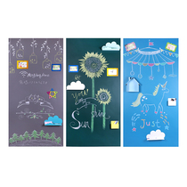 Magnetic Ruyi wear gray thickened blackboard stickers Magnetic graffiti wall office and household double-layer environmental protection easy to wipe can be customized