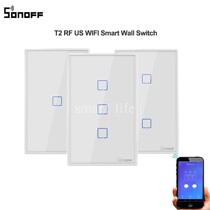 Sonof T2 WiFi smart RF wall switch Googlehome Alexa Tmall Genie voice control