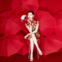 Wedding Supplies Big Whole Lace Side Umbrella Bridal Umbrella Big Red Womans Home Wedding Wedding Escort Red Umbrella