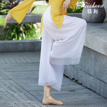 Chinese style classical dance practice clothing ancient rhyme elegant Tiansi wide leg pants folk dance group training suit performance costume