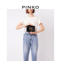 PINKO2022 Ladies Bag One Shoulder Crossbody Sheepskin Small Square Bird Bag Swallow Bag 1P22PAY7SQ