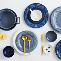 Nordic style set ceramic cutlery plate dish household ceramic dish rice bowl noodle bowl Hepburn can give gift set