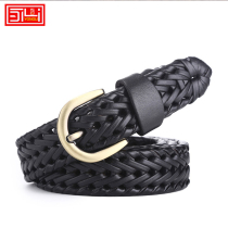 Mens and womens handmade leather belt retro pin buckle belt tide youth couple belt mens pants with female Korean version
