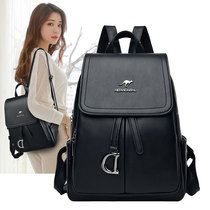 Hong Kong Genuine Leather Double Shoulder Bag Women 2022 New Fashion 100 Hitch Soft Leather Head Layer Cow Leather Large Capacity Travel Backpack