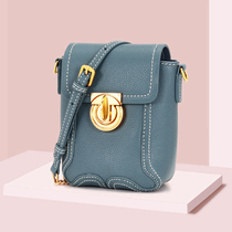 European and American fashion chain genuine leather mini small bag head layer cow leather small mobile phone bag soft leather inclined satchel small square bag woman