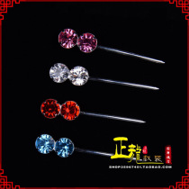 Zhenglong drama Beijing Opera headdress Huadan rhinestones boutique Baotou double dicing bubble two Ding good two nails