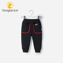 Tongtai baby pants spring and autumn warm boys casual pants Girls sports pants Baby crotch pants wear spring Q