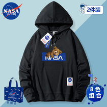 NASA co-branded tide brand 2022 autumn new sweater loose hooded printed pullover trend all-match long-sleeved jacket