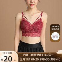 2021 spring and summer thin section fashion comfortable breathable gather no steel ring bra French sexy lace beautiful back underwear women