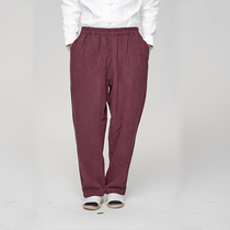 Ciyuan male foot spring and autumn leisure rest meditation pants washed thick casual pants loose blooming pants 20689