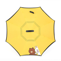 Home Premium hipster cartoon umbrella reverse umbrella double-layer non-holding men and women double car long handle umbrella rain