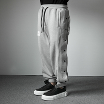 The Dirty Collection 3 0-Side Quad Buckle Wash Velcro Bundle Legs Cotton Pants Gray